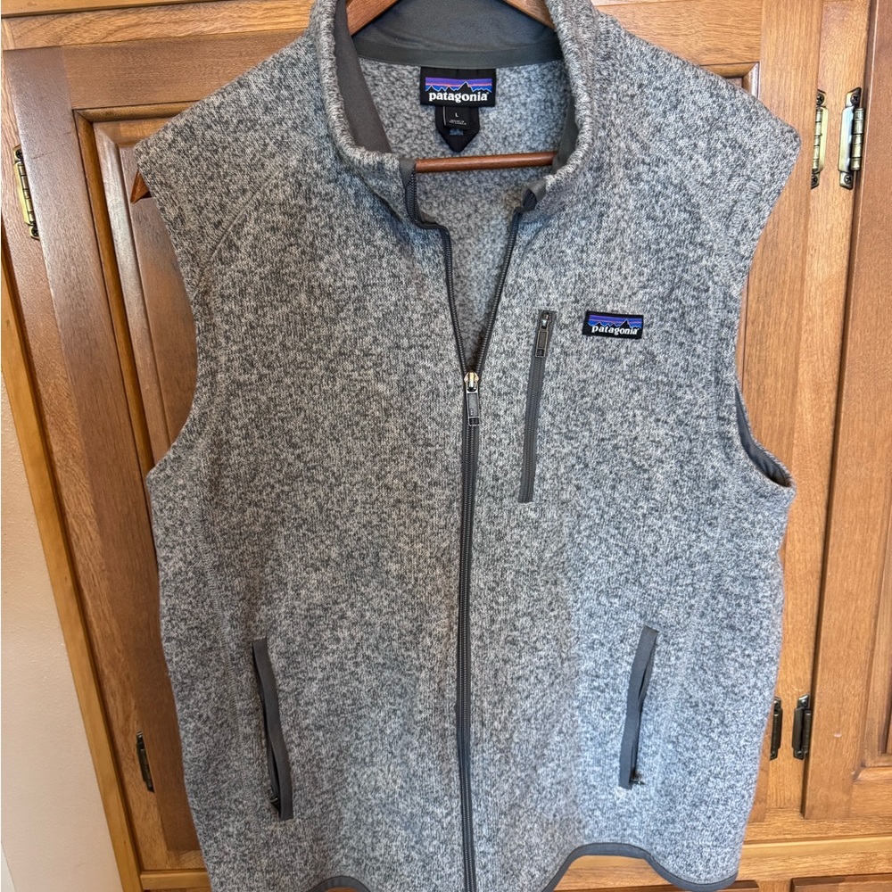 Patagonia Olive Gray Sherpa Fleece Vest